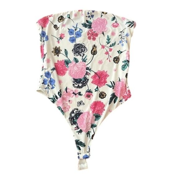 Superdown Kim Strapless Bodysuit in Cream Multi - Picture 5 of 8